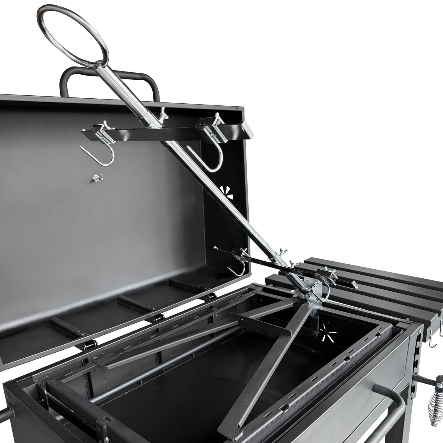 Asador Vertical para parrilla Siete fuegos